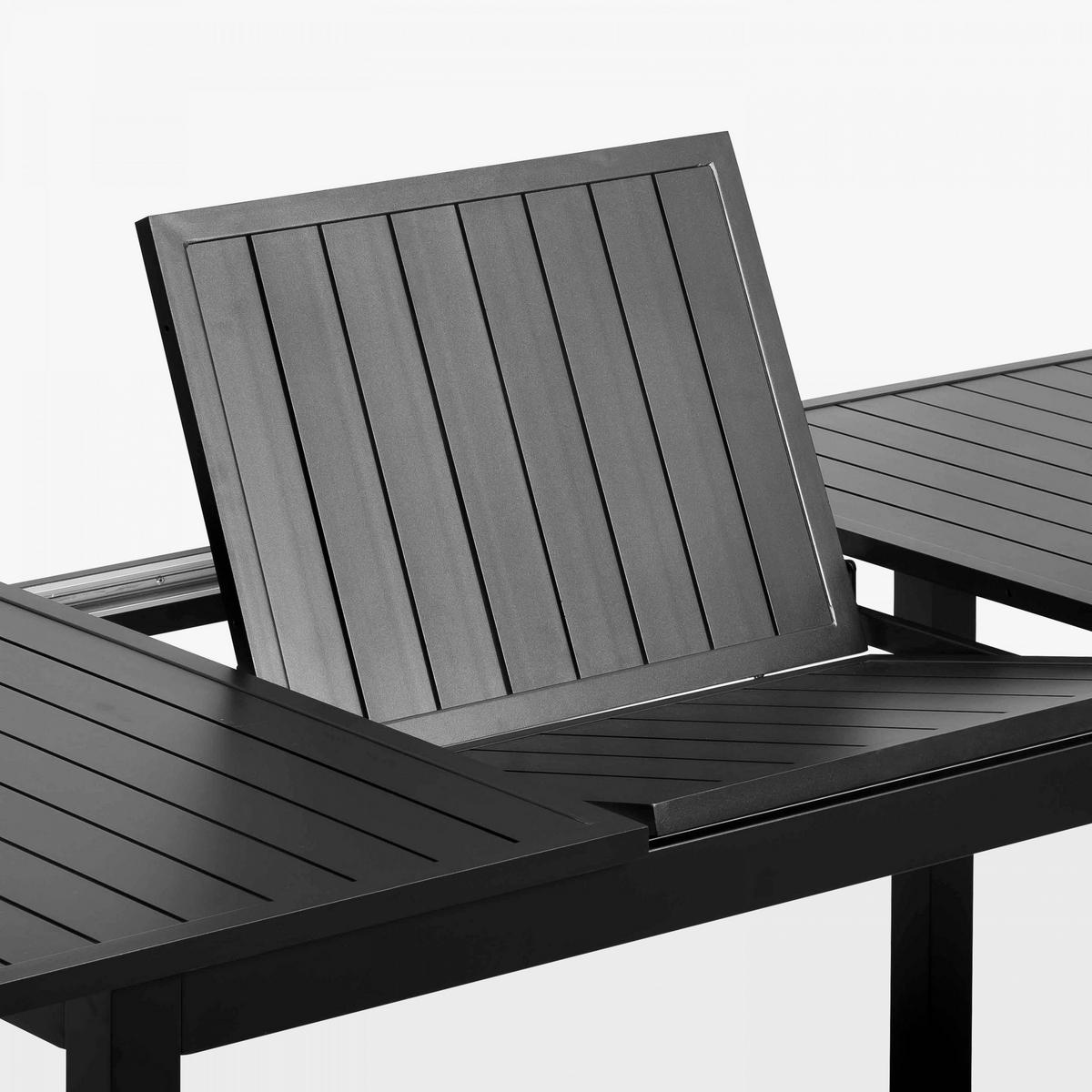 GARTENTISCH ausziehbar, Schwarz - Schwarz, Metall (100/238/74cm) - Oviala