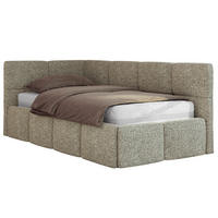 JUGENDBETT ARVO 90/200 - Grau Strukture - Pocket-Matratze - Links Seite - Grau, Textil (90/200cm) - MKS