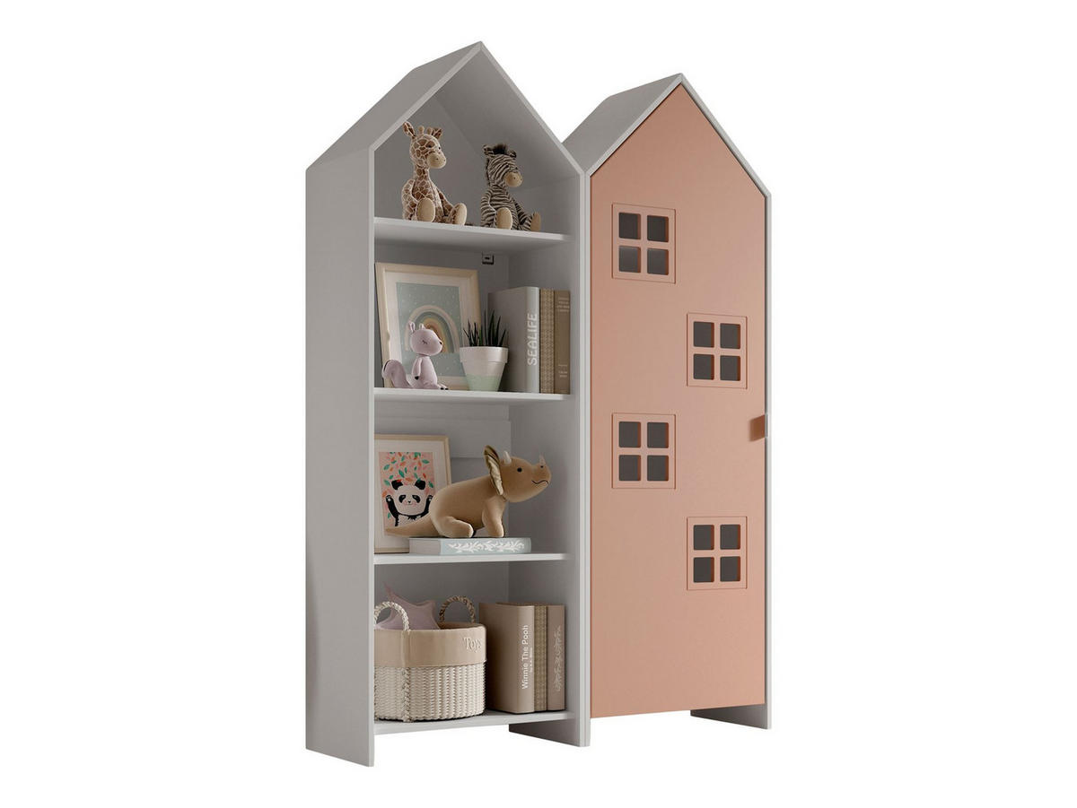 REGALSCHRANK Set Kania 115x37x171 MDF+Holzwerkstoff Weiß /Pink - Pink/Weiß, Holzwerkstoff (115/171/37cm) - 58aufmkessel