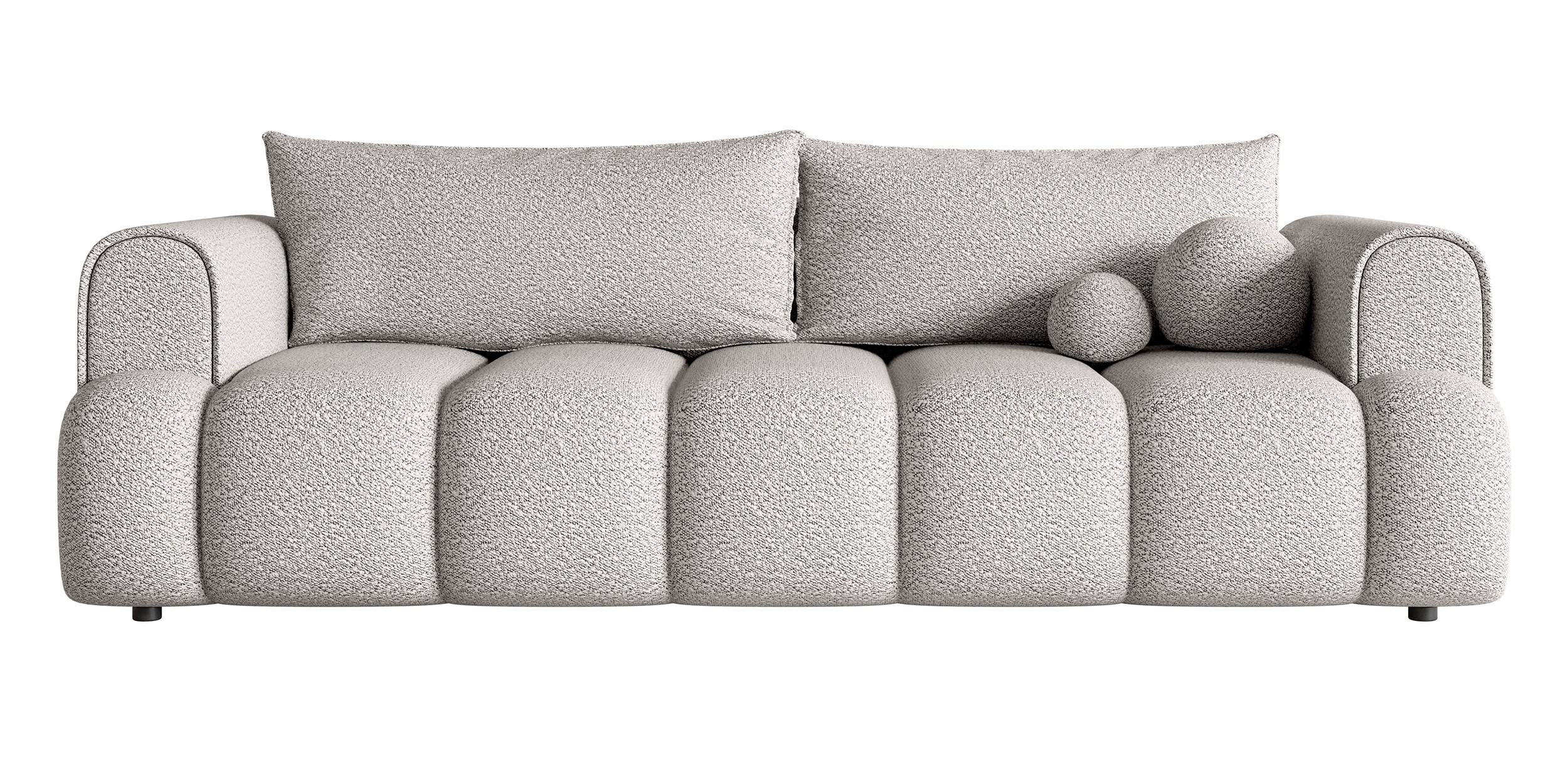 SCHLAFSOFA Dandelino Hellgrau Boucle - Hellgrau/Schwarz, Kunststoff/Textil (250/90/112cm) - Selsey