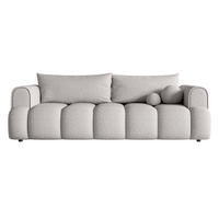 SCHLAFSOFA Dandelino Hellgrau Boucle - Hellgrau/Schwarz, Kunststoff/Textil (250/90/112cm) - Selsey