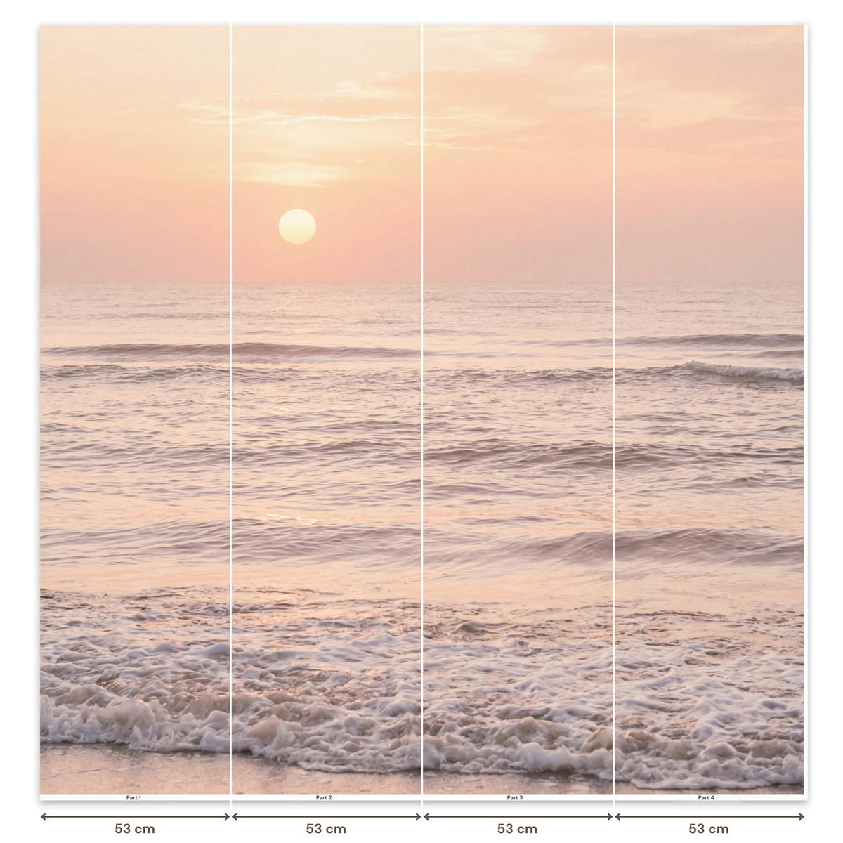 TAPETE - Sonne - Strand - Rosa - 200x200 cm - Hellrosa, Papier (200/200cm) - OnlyWow