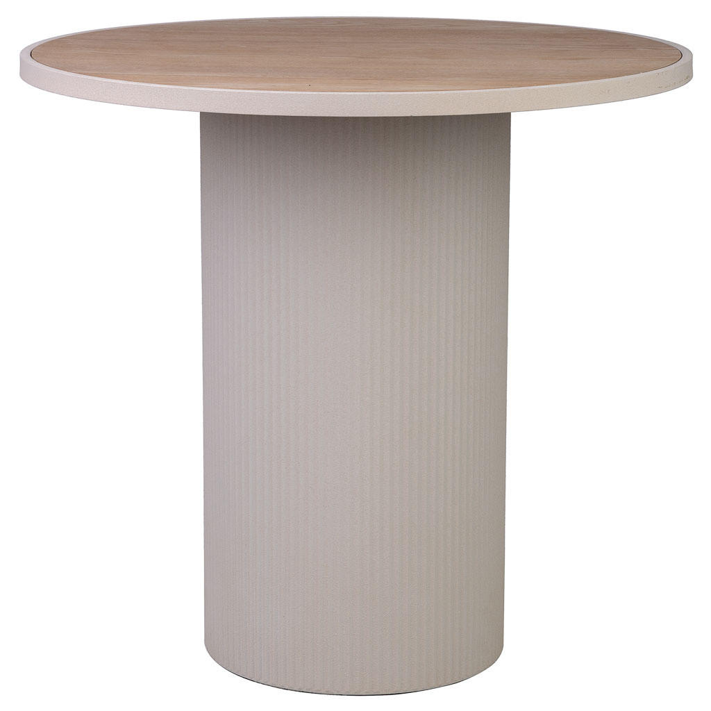 TISCH aus Metall und Holz, 65x61cm - Beige, Metall (65/65/60.5cm) - Wanderlust