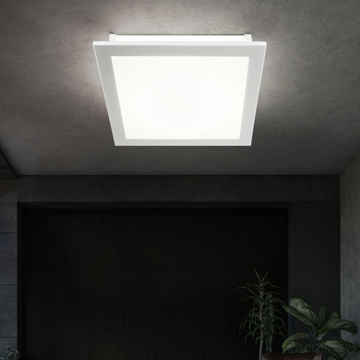 LED DECKENLEUCHTE Stahl Weiß - Weiß, Glas (38.5/38.5/6.5cm)