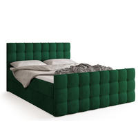 BOXBETT Detroit Duo mit Topper 140/200 Dunkelgrün - Dunkelgrün, Textil (140/200cm) - Bromarkt