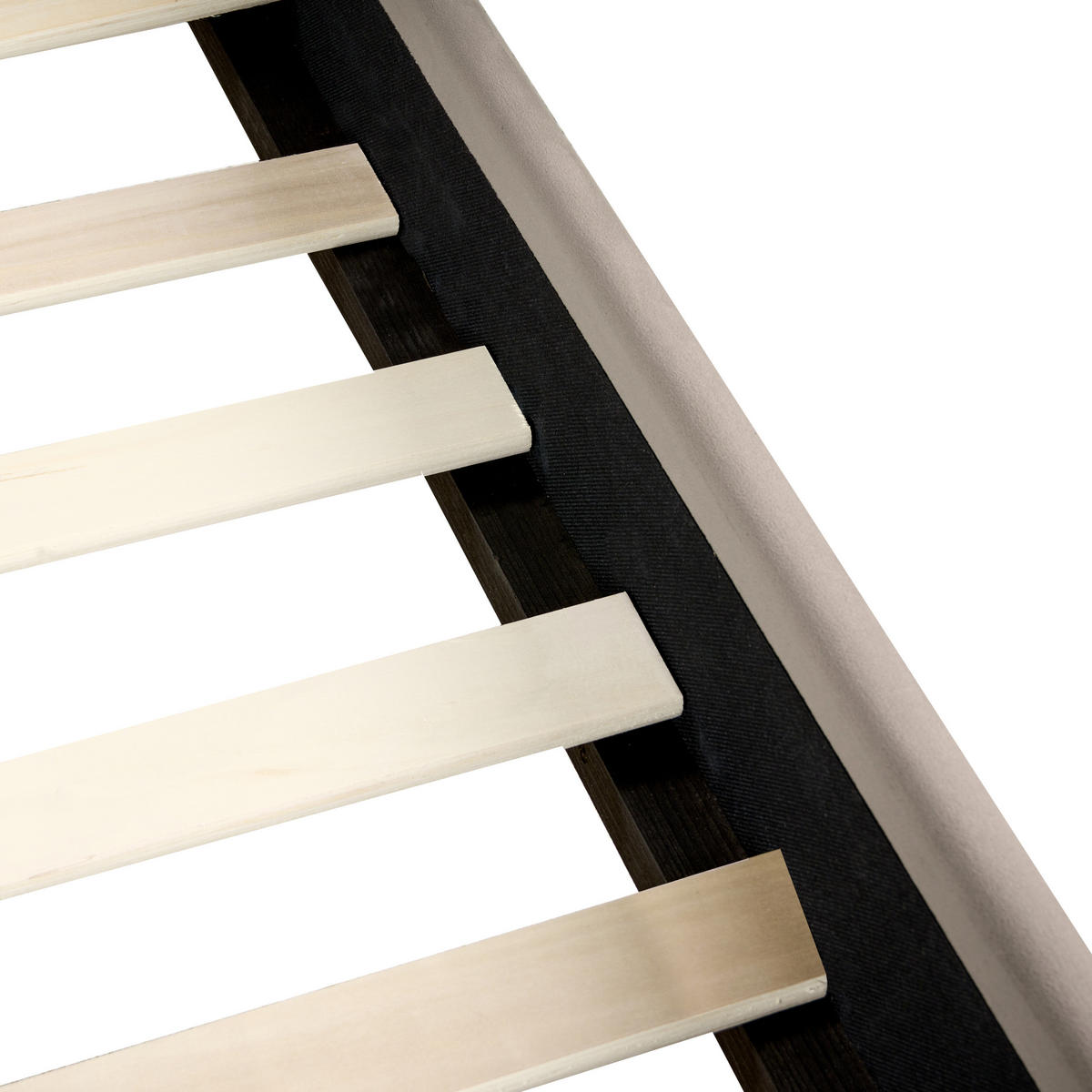 BETT mit Lattenrost 180/200 cm Taupe Vincennes - Taupe/Schwarz, Textil (180/200cm) - Beliani