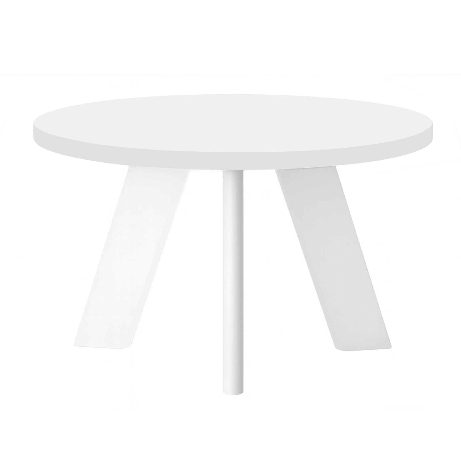COUCHTISCH LEX Durchmesser 75 cm, Minimalistisch und zeitlos, Eiche Weiß/Weiß - Weiß, Holz (60/60/41cm) - Dekori_Interiors