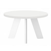 COUCHTISCH LEX Durchmesser 75 cm, Minimalistisch und zeitlos, Eiche Weiß/Weiß - Weiß, Holz (60/60/41cm) - Dekori_Interiors