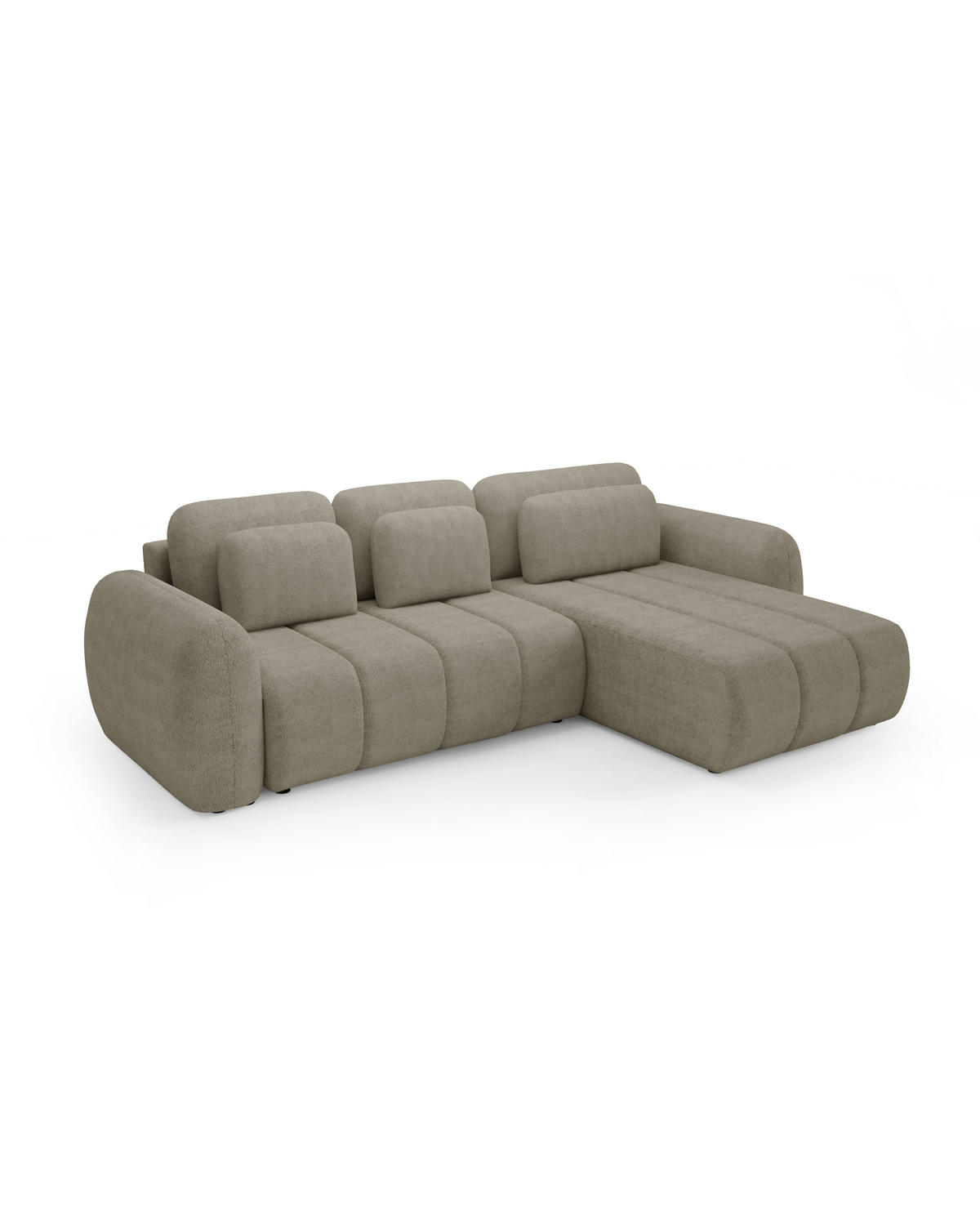 ECKSOFA mit Schlaffunktion Premium Beige - Beige/Schwarz, Holz/Holzwerkstoff (304/190cm) - Furnisell