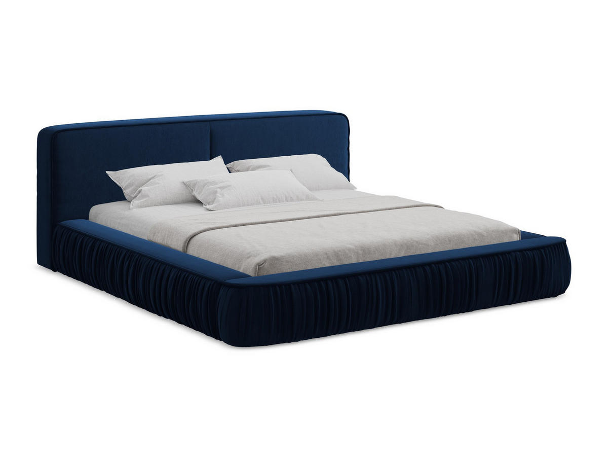 POLSTERBETT mit Bettkasten und Lattenrost 178x238 Blau - Blau/Schwarz, Kunststoff/Textil (140/200cm) - Makamii
