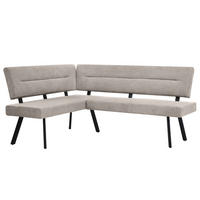 ECKBANK Zerra 192x153 cm, mit Metallbeinen, Curio-Stoff, Beige - Beige/Schwarz, Metall (192/153cm) - Beautysofa