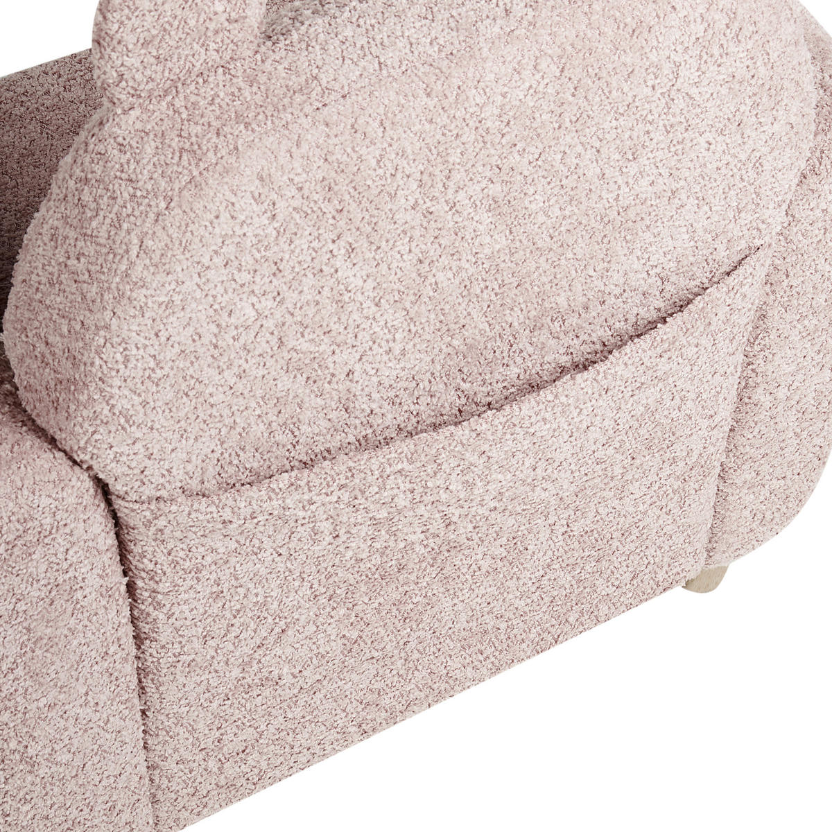 KINDERSESSEL Nilpferd Bouclé Pastellrosa Maribo - Pink, Textil (61/59/44cm) - Beliani