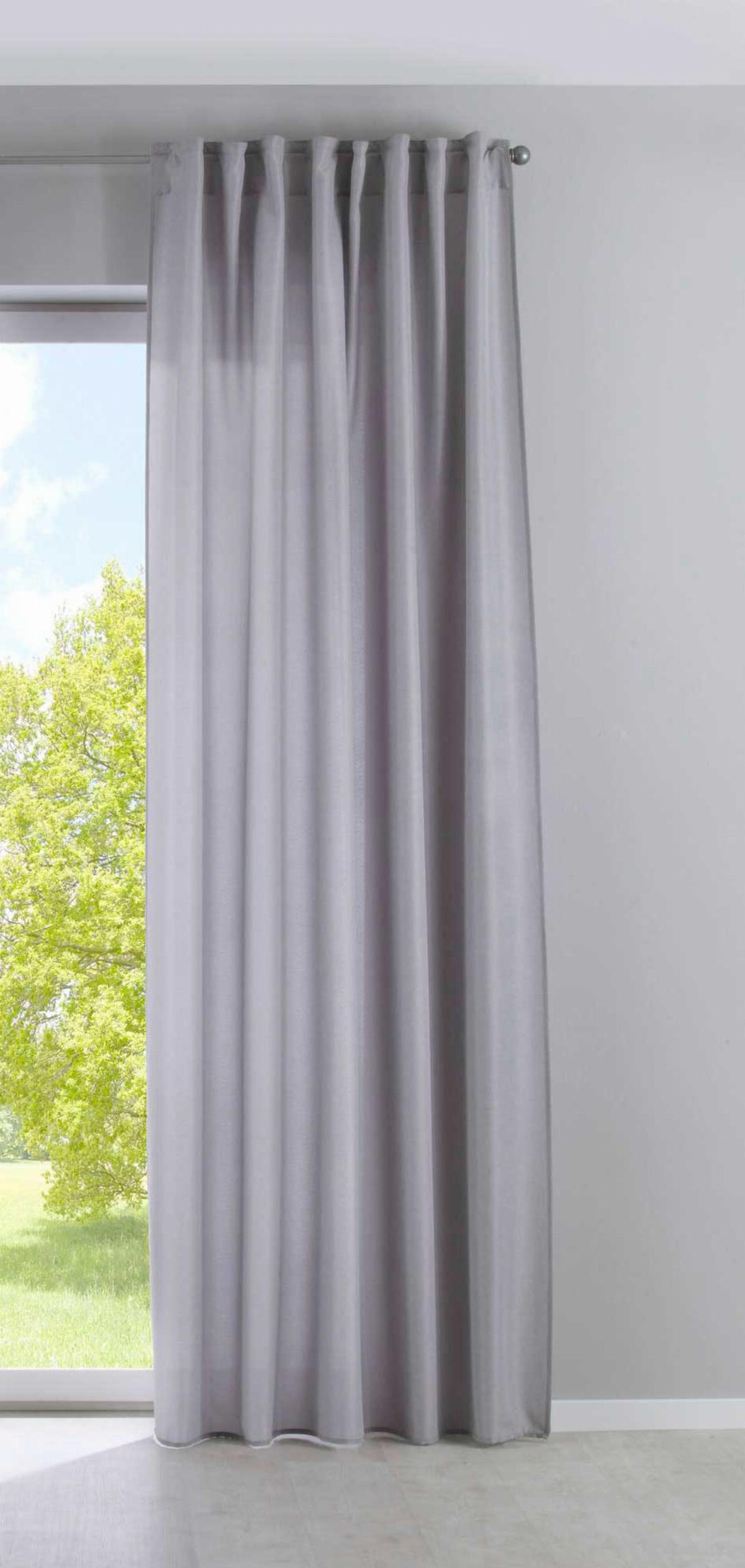 SCHLAUFENGARDINE »Jena« HxB 225x140 cm Silber - Silberfarben, Textil (140/225cm) - Gardinenbox
