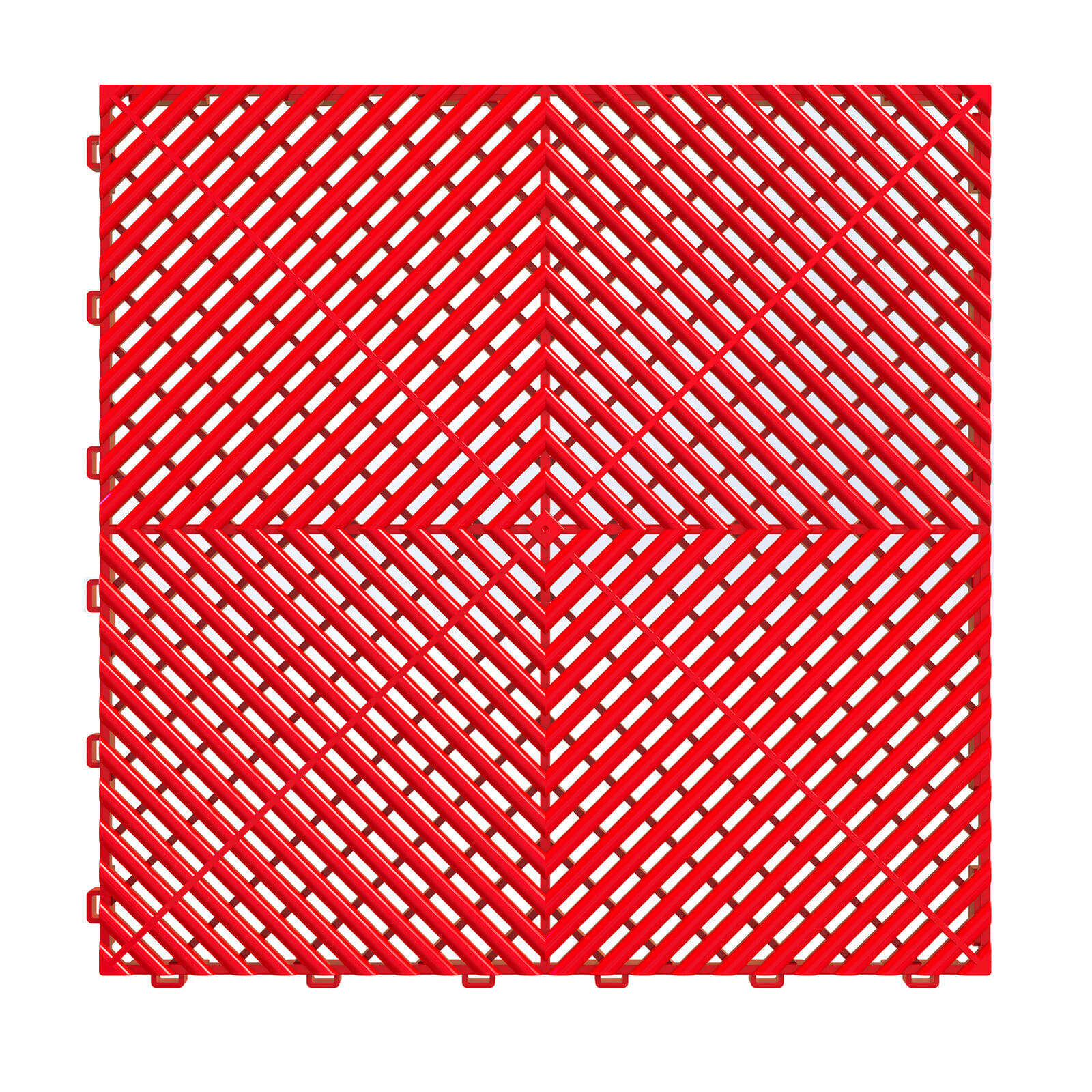 KLICKFLIESEN Durchbrochen für Garage, Werkstatt und Ausstellungsraum - Farbe Rot - Set von 6 Fliesen - Rot, Kunststoff (39.5/39.5/2cm) - MOSAIK AERO