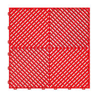 KLICKFLIESEN Durchbrochen für Garage, Werkstatt und Ausstellungsraum - Farbe Rot - Set von 6 Fliesen - Rot, Kunststoff (39.5/39.5/2cm) - MOSAIK AERO