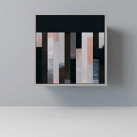 SIDEBOARD COLLAGE OF RECTANGLES, Grau, 57,5x42x57,5 cm, Ohne Füße - Multicolor/Grau, Holzwerkstoff (57.5/57.5/42cm) - SpaceRebels