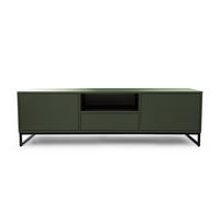 TV-SCHRANK Genua, Fernsehtisch mit 1 Türen und 1 Schublade, Lowboard in Größe: 80 x 135,5 x 40 cm, Fernsehschrank in Farbe: Grün - Grün, Holzwerkstoff (160/48.5/45cm) - Agmat-Furniture