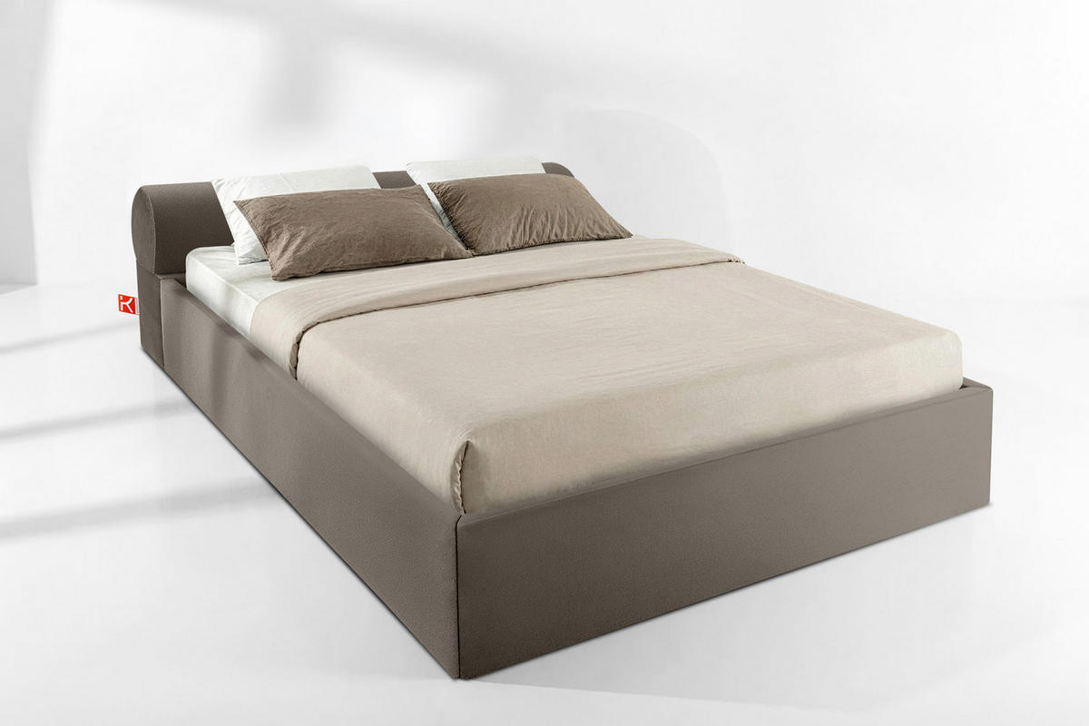 POLSTERBETT LUNEO - Schwarz/Braun, Holz/Holzwerkstoff (182/204cm) - KONSIMO®