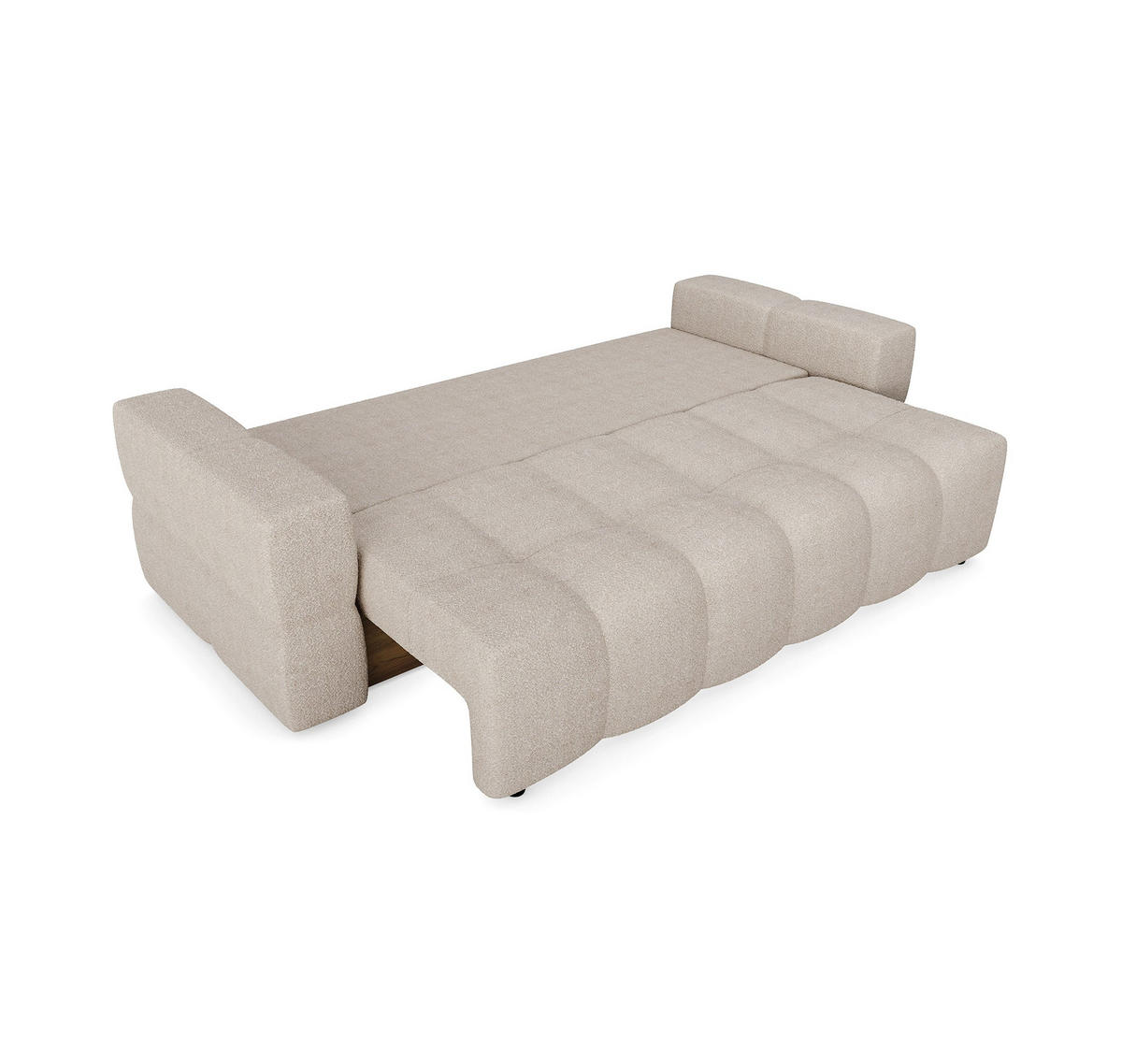 SCHLAFSOFA GERADE Bouclé-Stoff Beige 247cm - Beige, Textil (247/90/102cm) - Sia Home