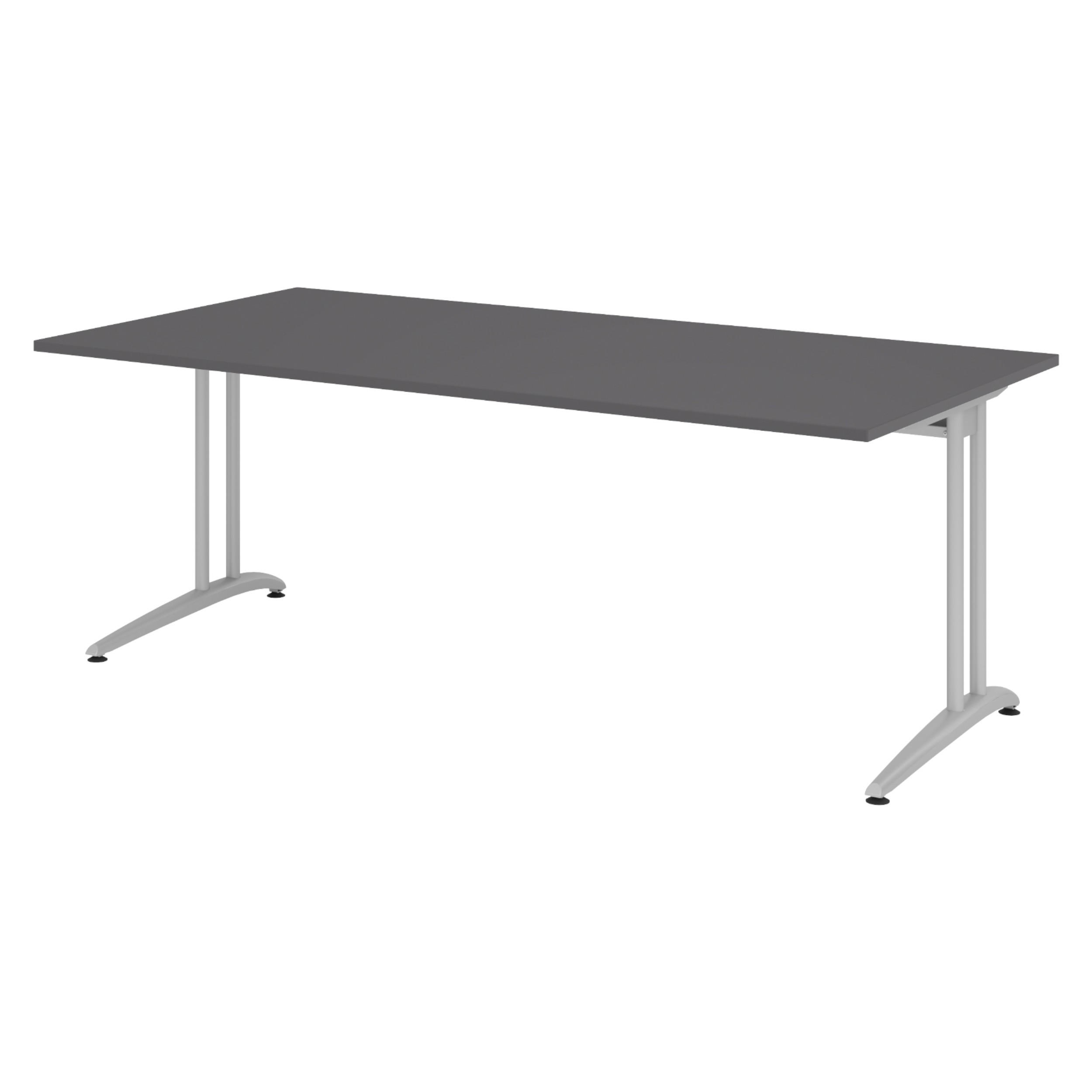 SCHREIBTISCH Serie-B 100/200/72 cm in Graphitfarben - Graphitfarben, Holzwerkstoff (100/200/72cm) - bümö