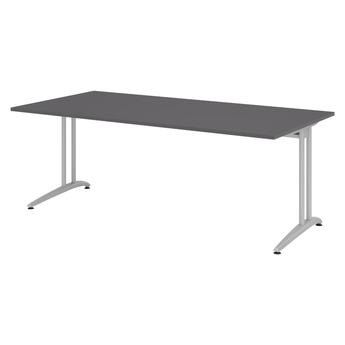 SCHREIBTISCH Serie-B 100/200/72 cm in Graphitfarben - Graphitfarben, Holzwerkstoff (100/200/72cm) - bümö