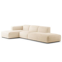ECKSOFA mit Chaiselongue - Beige/Schwarz, Kunststoff/Textil (290/173cm) - home24