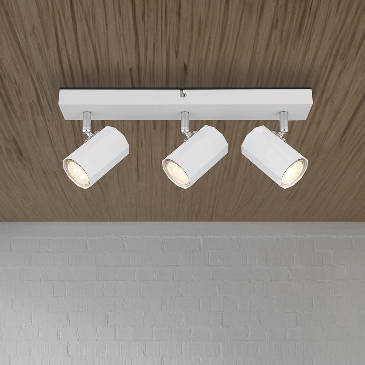 LED DECKENLEUCHTE James Weiß - Weiß, Metall (39/6/14.5cm) - Globo Lighting