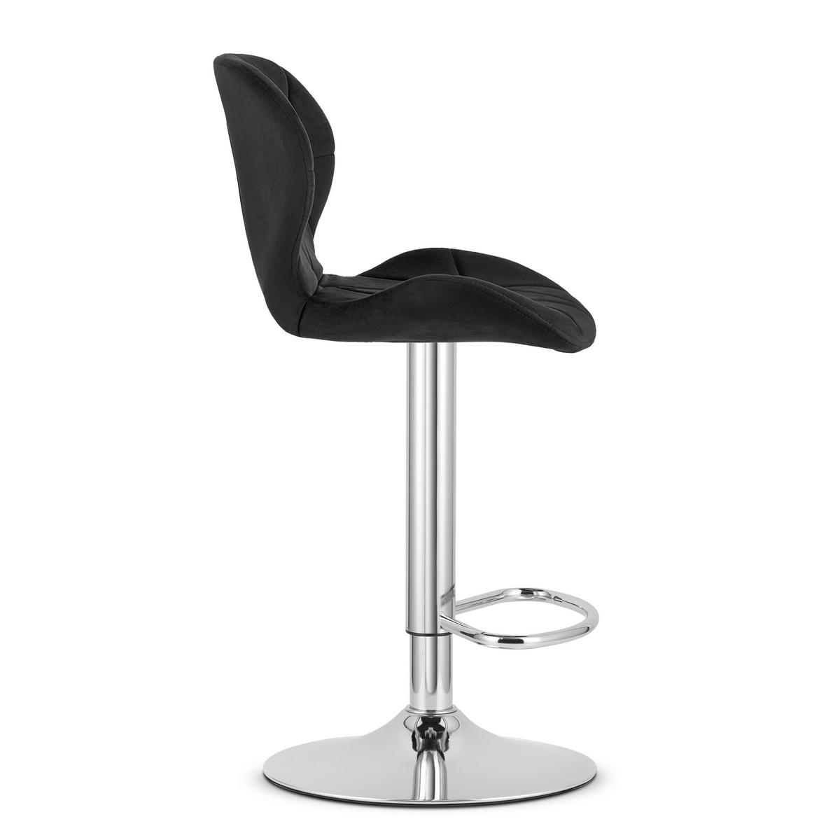 BARHOCKER WEST schwarzer Sitz, Chrombasis - Schwarz, Textil (46/111/48.5cm) - Valora