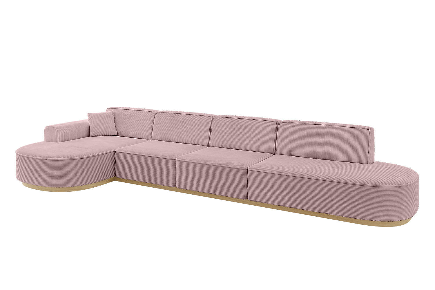 ECKSOFA Ottomane Links MARI-L3-v2 - 413x171x83 cm Rosa Cord - Rosa, Holzwerkstoff/Textil (413/171cm) - ALTDECOR