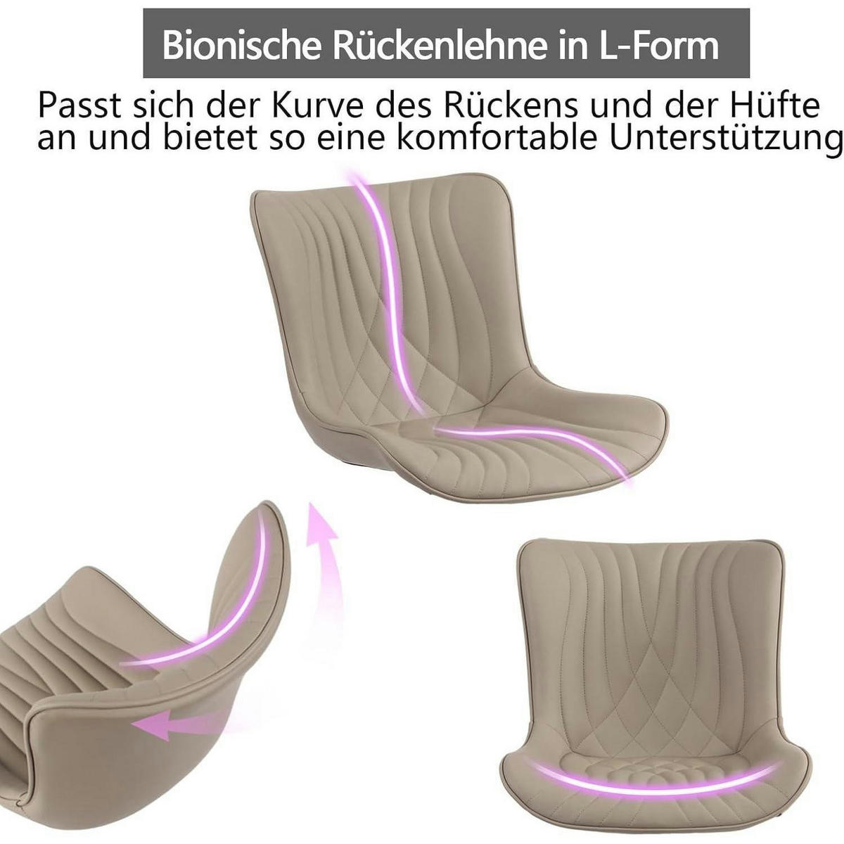 BÜROSTUHL Ergonomisch Khaki - Olivgrün, Kunststoff (60/78.5/42.4cm)