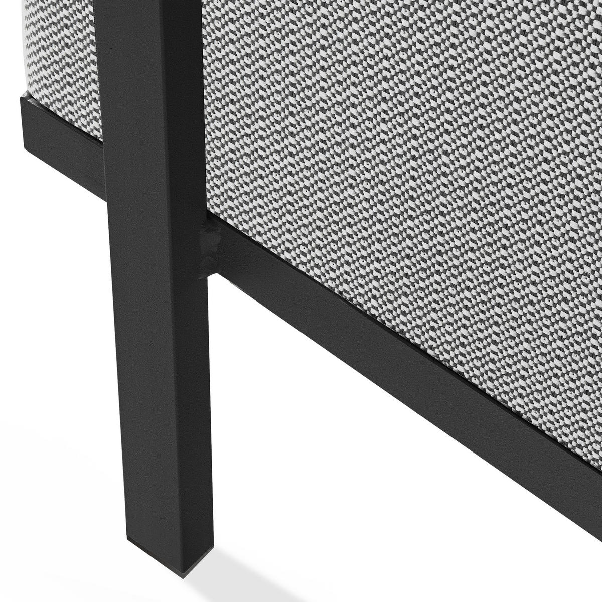 GARTENLOUNGE-HOCKER TRIGLO auf Metallfüßen, Modern, Dunkelgrau - Dunkelgrau/Schwarz, Textil/Metall (69/44/54cm) - KONSIMO®