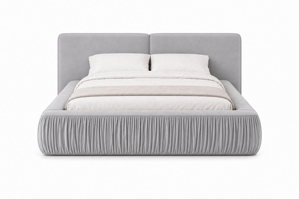 POLSTERBETT 08 140 x 200 cm – Riviera – Bett mit Gasdruckfedern und Stauraum - Hellgrau, Holz (140/200cm) - ROYAL24_MARKT