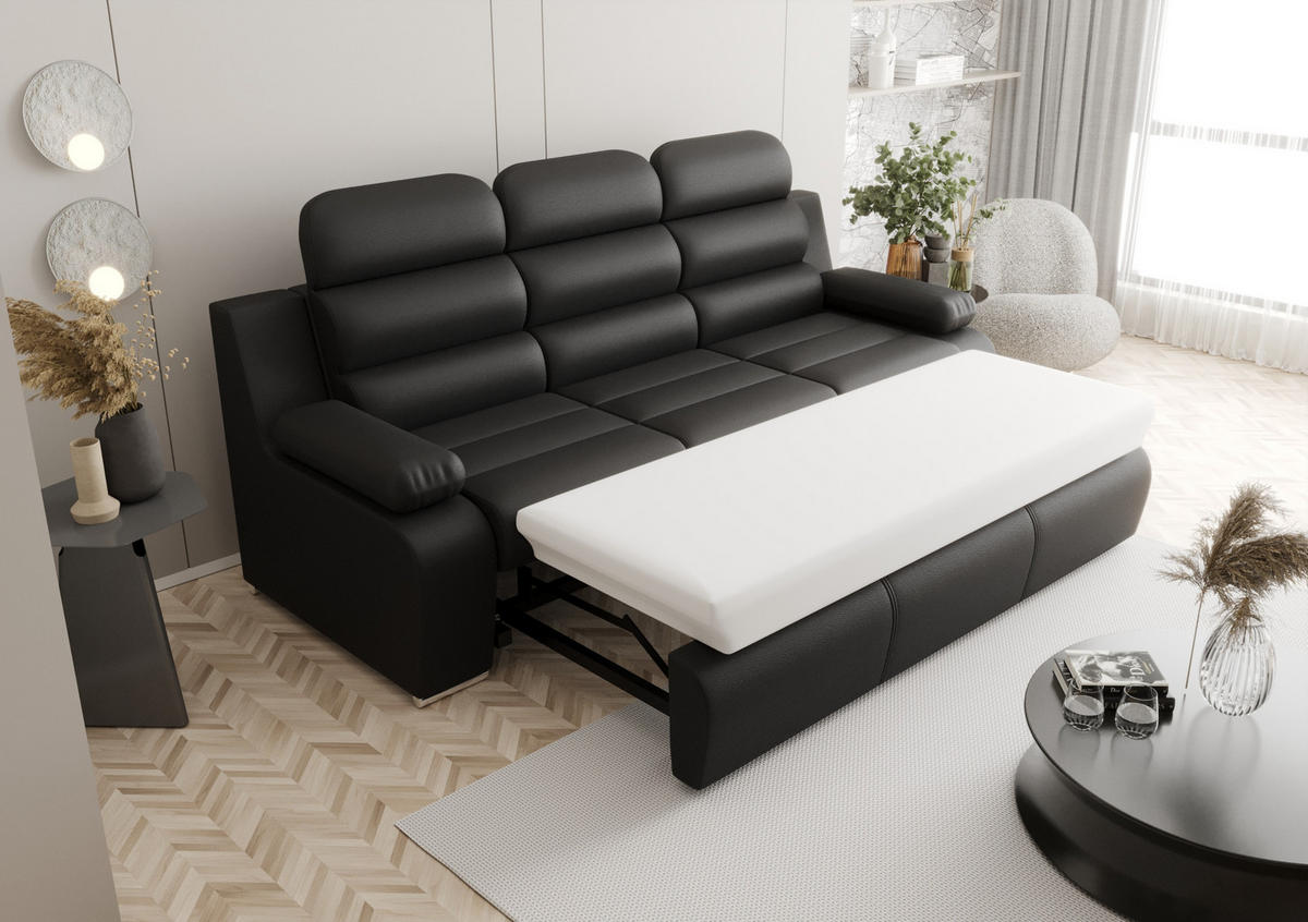 SCHLAFSOFA AMBER, mit Schlaffunktion und Bettkasten, Farbe: Braun, Velourstoff - Braun, Textil (238/103/96cm) - O-Sofa