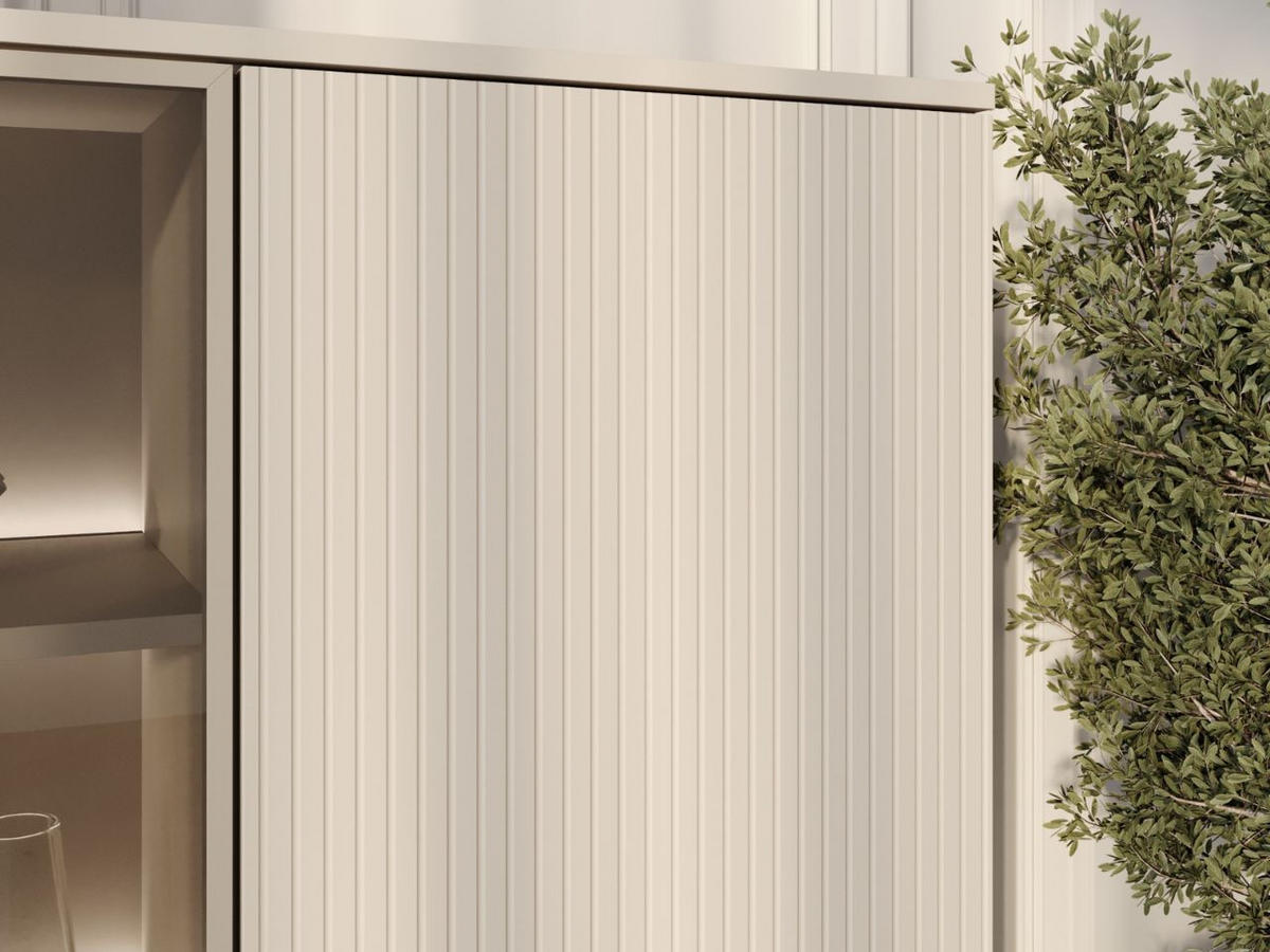 VITRINE Kaschmir 104/126/39 cm Deo - Kaschmir/Champagner, Naturmaterialien/Glas (104/126/39cm) - Graingold