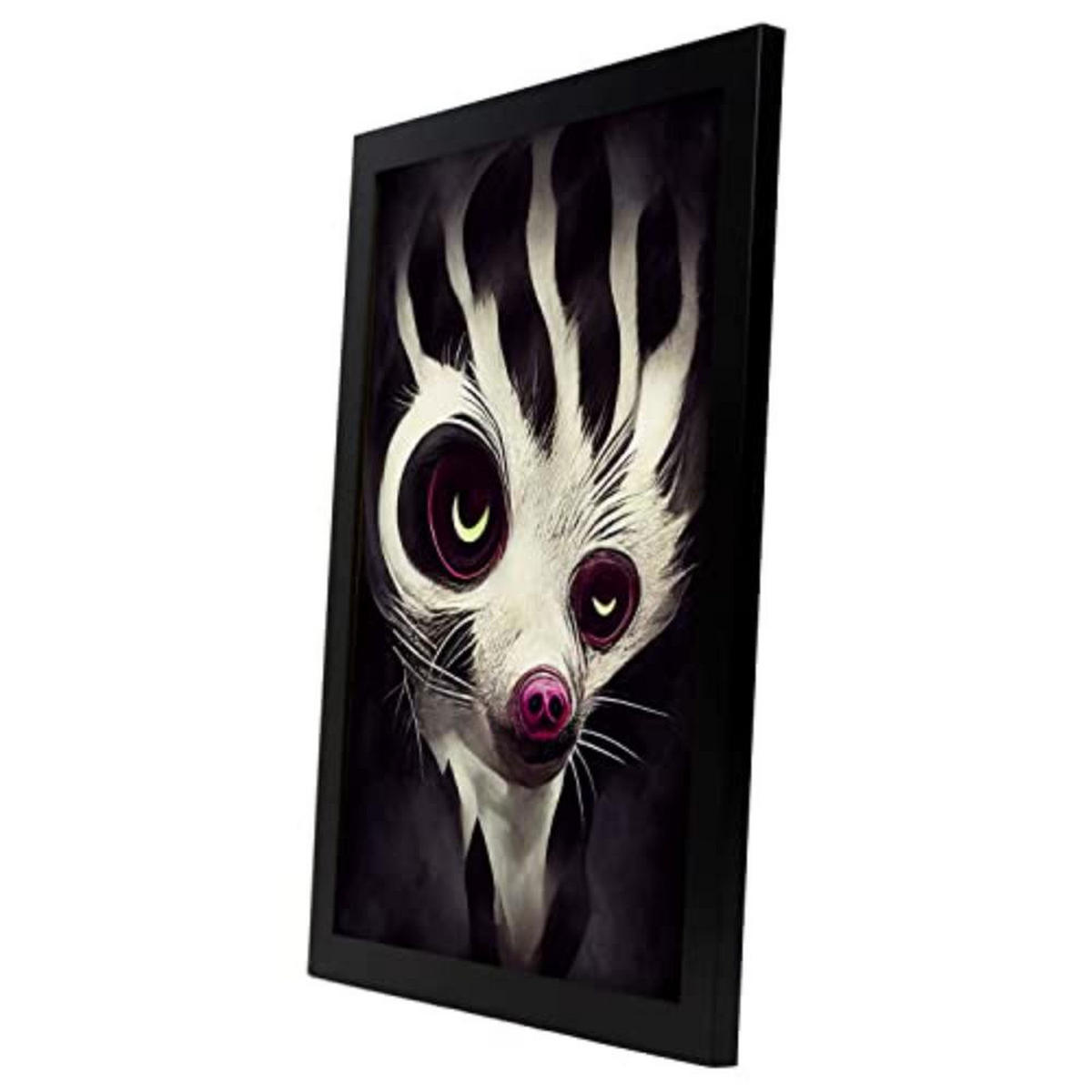 POSTER Set mit 4 Scheu Tier im T Burton Goth Stil A3 Schwarzer Rahmen - Schwarz, Papier (29.7/3cm) - Nacnic