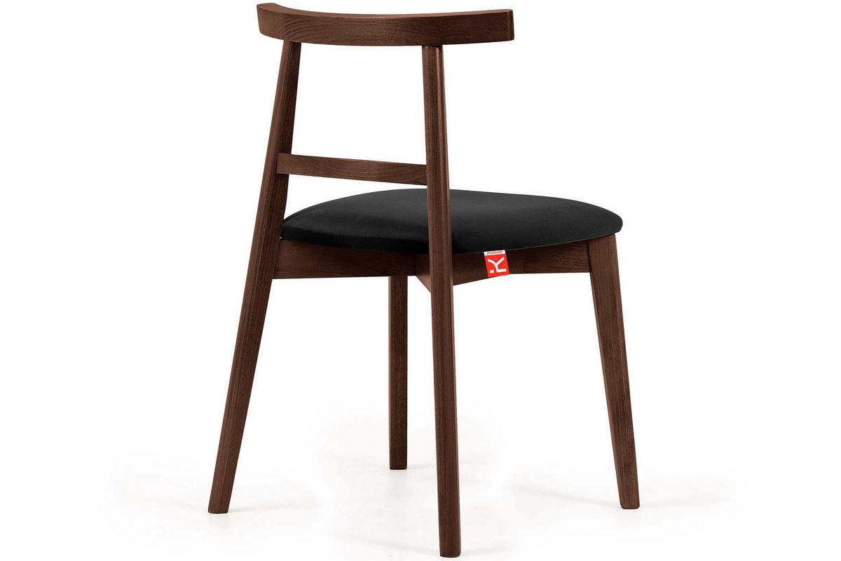ESSTISCHSTÜHLE LILIO 2 St Vintage, Schwarz / mittelbraun - Schwarz/Braun, Holz/Textil (47/76/45cm) - KONSIMO®