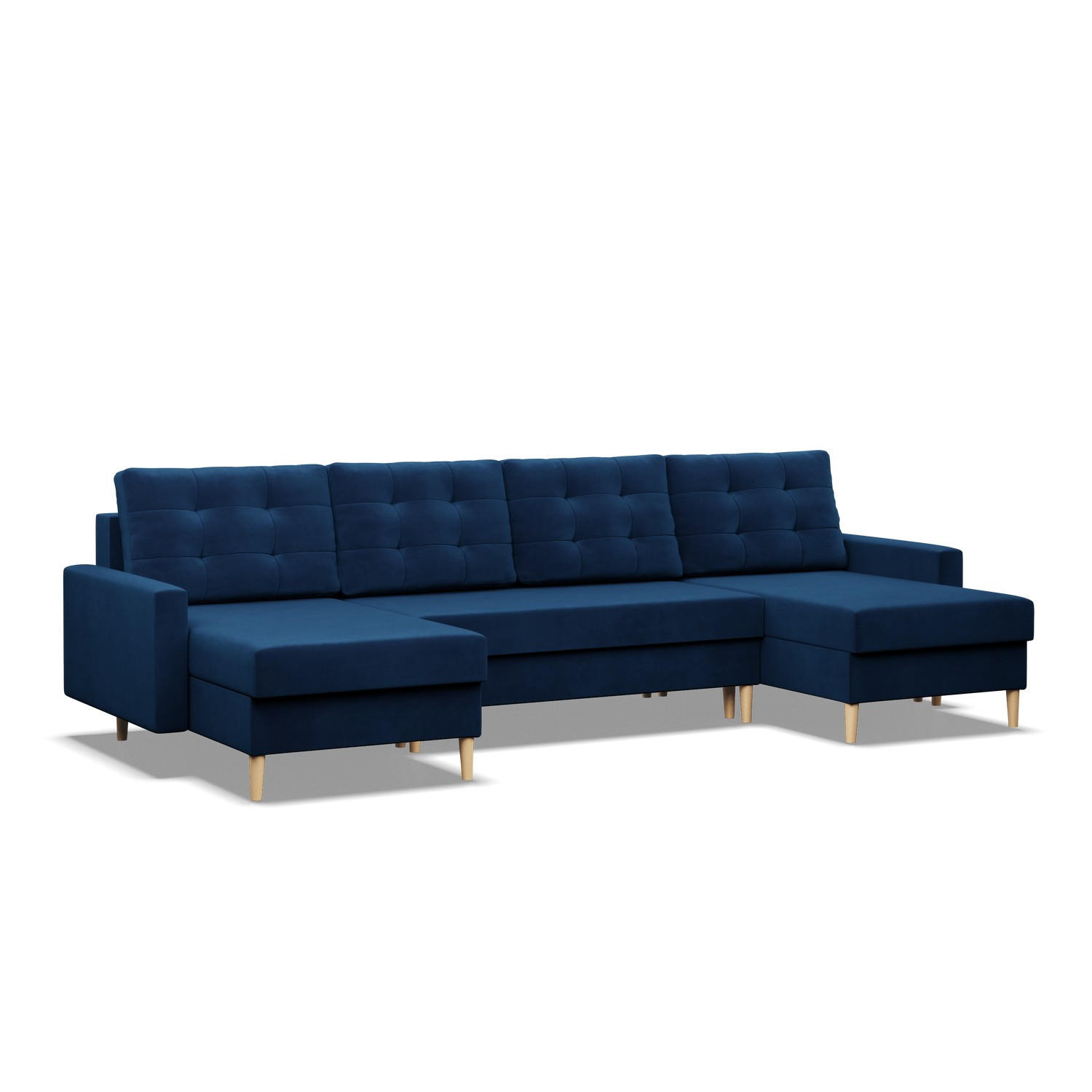 Mebligo U-Ecksofa Blau 294x92x140 cm