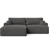 ECKSOFA Serene Dunkelgrau Links - Dunkelgrau, Holz/Textil (259/145cm) - Graingold