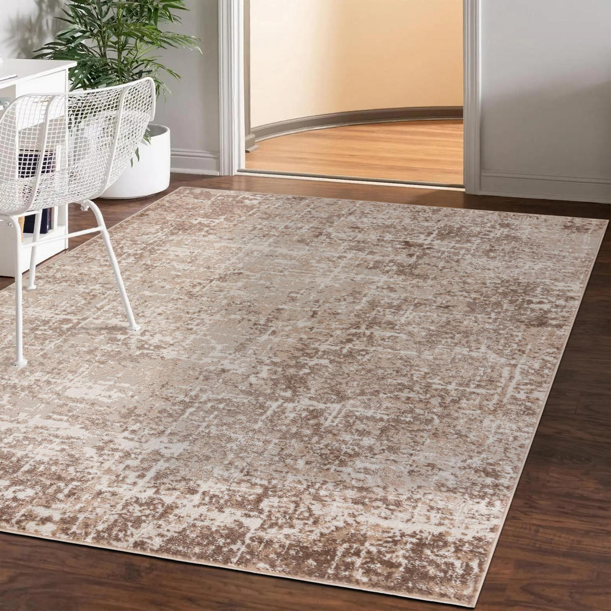 TEPPICH Beige Creme abstrakt - 140 x 200 cm - Beige/Multicolor, Textil (140/200cm) - Mazovia