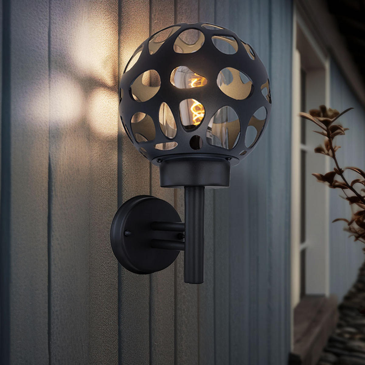 LED AUSSENLEUCHTE Edelstahl Anthrazit - Anthrazit, Metall (22.5/20/32.7cm) - Globo Lighting