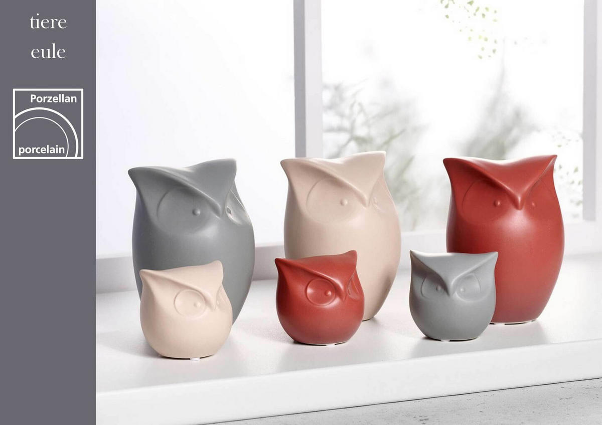 DEKOFIGUREN EULE & EULENKOPF Tiere bunt 11,5 cm 6er Set - Multicolor, Keramik (11.5/11.5/12.5cm) - Ritzenhoff Breker