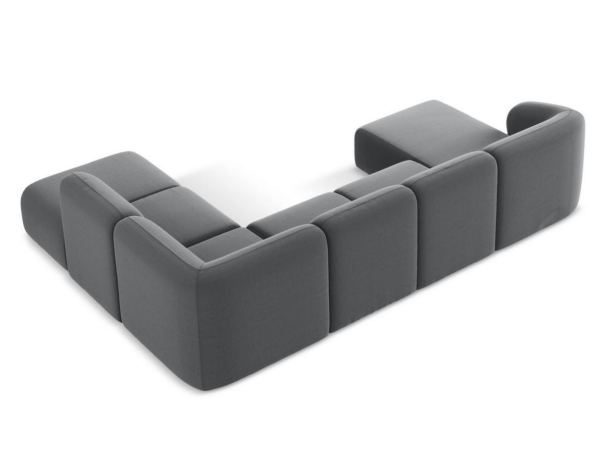 SOFAELEMENT Links Bouclé Stoff Grau - Hellgrau/Schwarz, Holzwerkstoff/Kunststoff (101/77/175cm) - Makamii