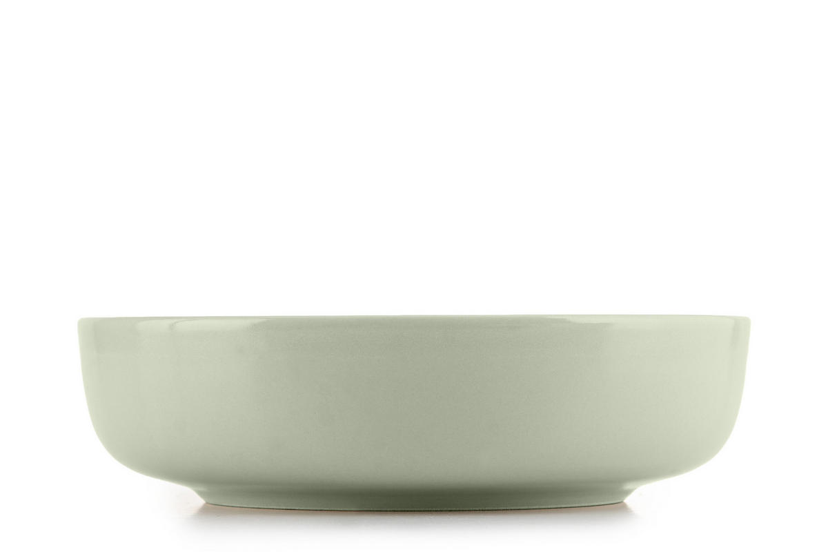 TELLER-SET VICTO 6-tlg Suppenteller, matt beige/grün/grau - Hellgrün, Keramik (18cm) - KONSIMO®