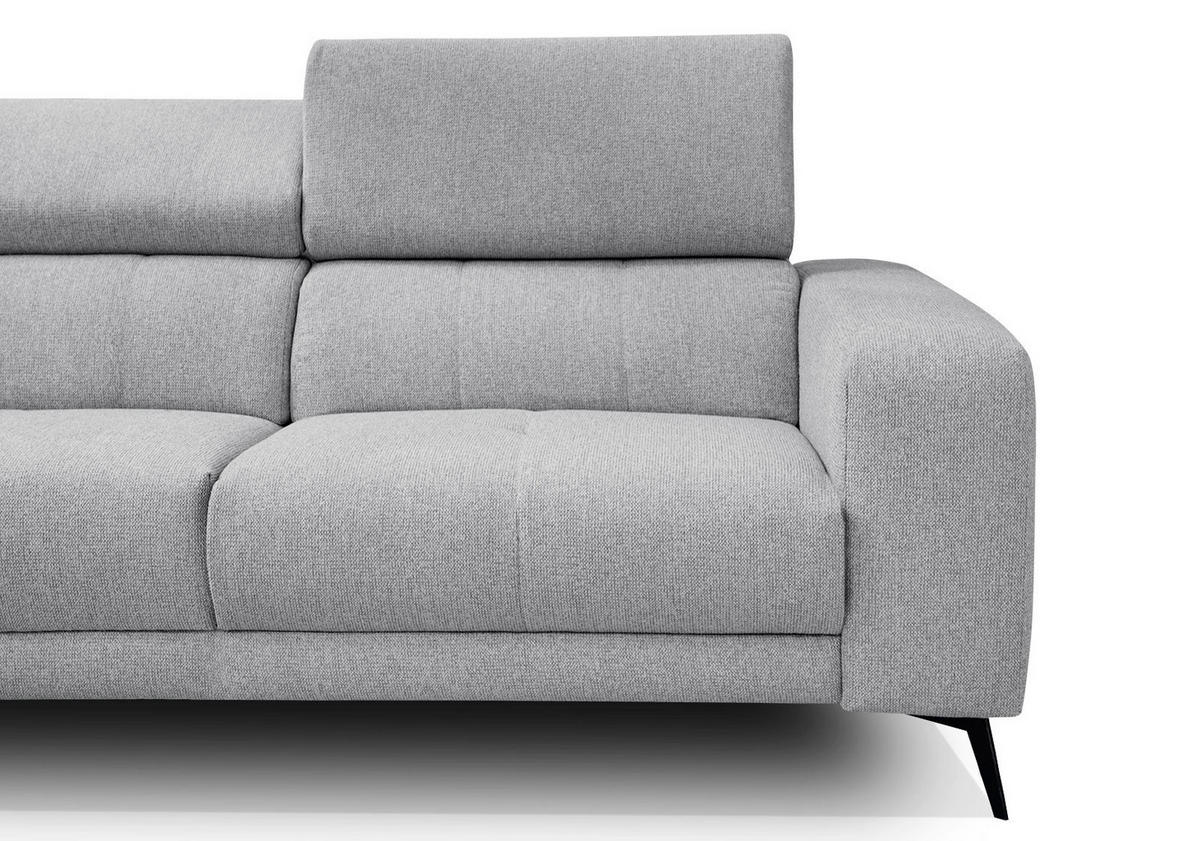 ECKSOFA MORELLO 5-Sitzer, silberfarben - Silberfarben/Schwarz, Holzwerkstoff/Textil (158/269cm) - Courtois Laville