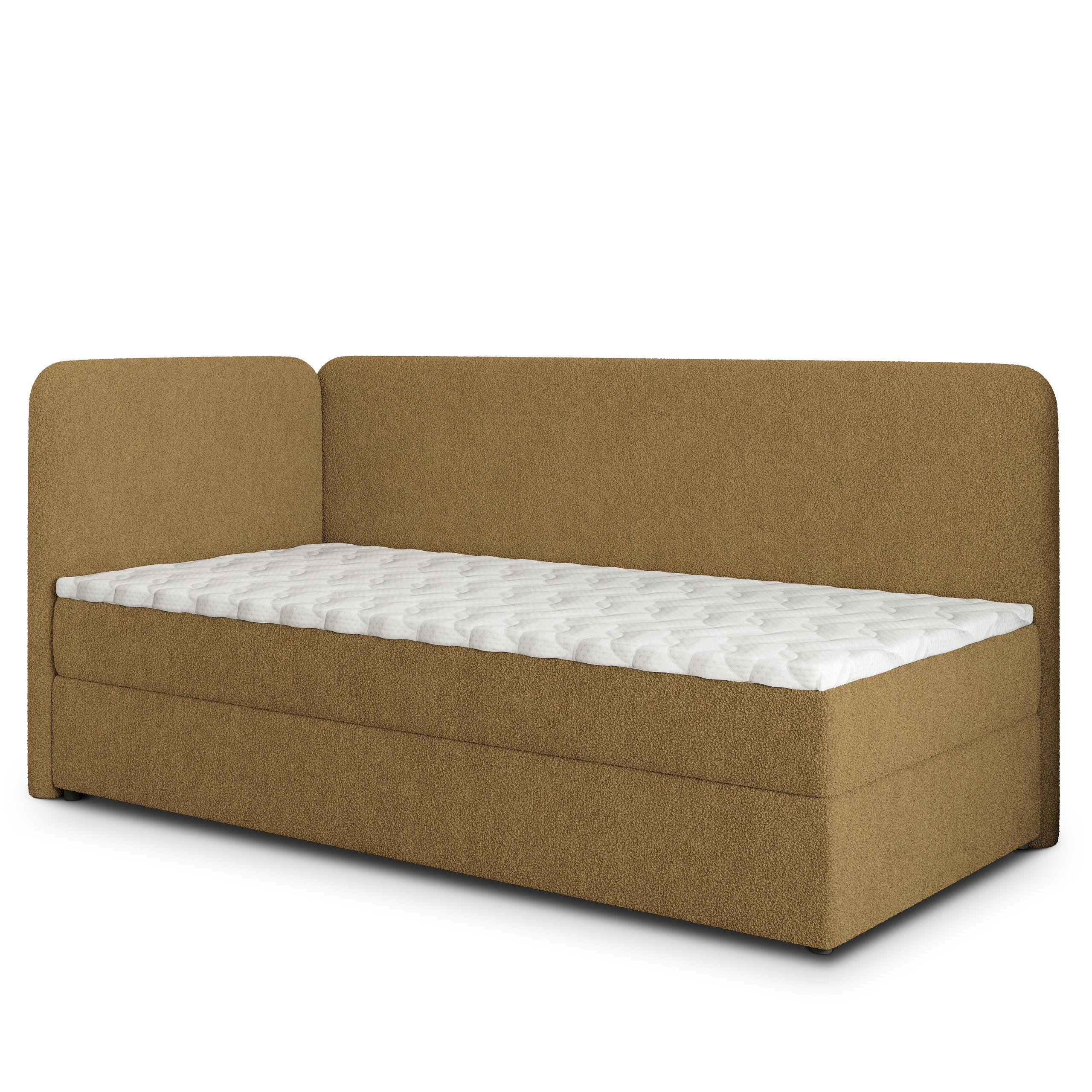 BOXBETT GINA 80x200 cm mit Matratze und Topper, H2+H3 - Orange - Orange, Holz (80/200cm) - MASSENO