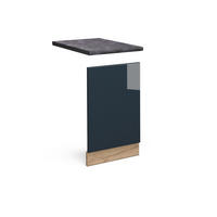 FRONTBLENDE Fame-Line Dunkelblau Hochglanz 45 cm, AP Anthrazit - Honigeiche/Eiche Wotan, Holzwerkstoff (45/67.4/1.6cm) - Vicco