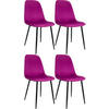 ESSZIMMERSTUHL 4er Set Samt Lila - Lila/Schwarz, Textil/Metall (45/88/54cm) - CLP