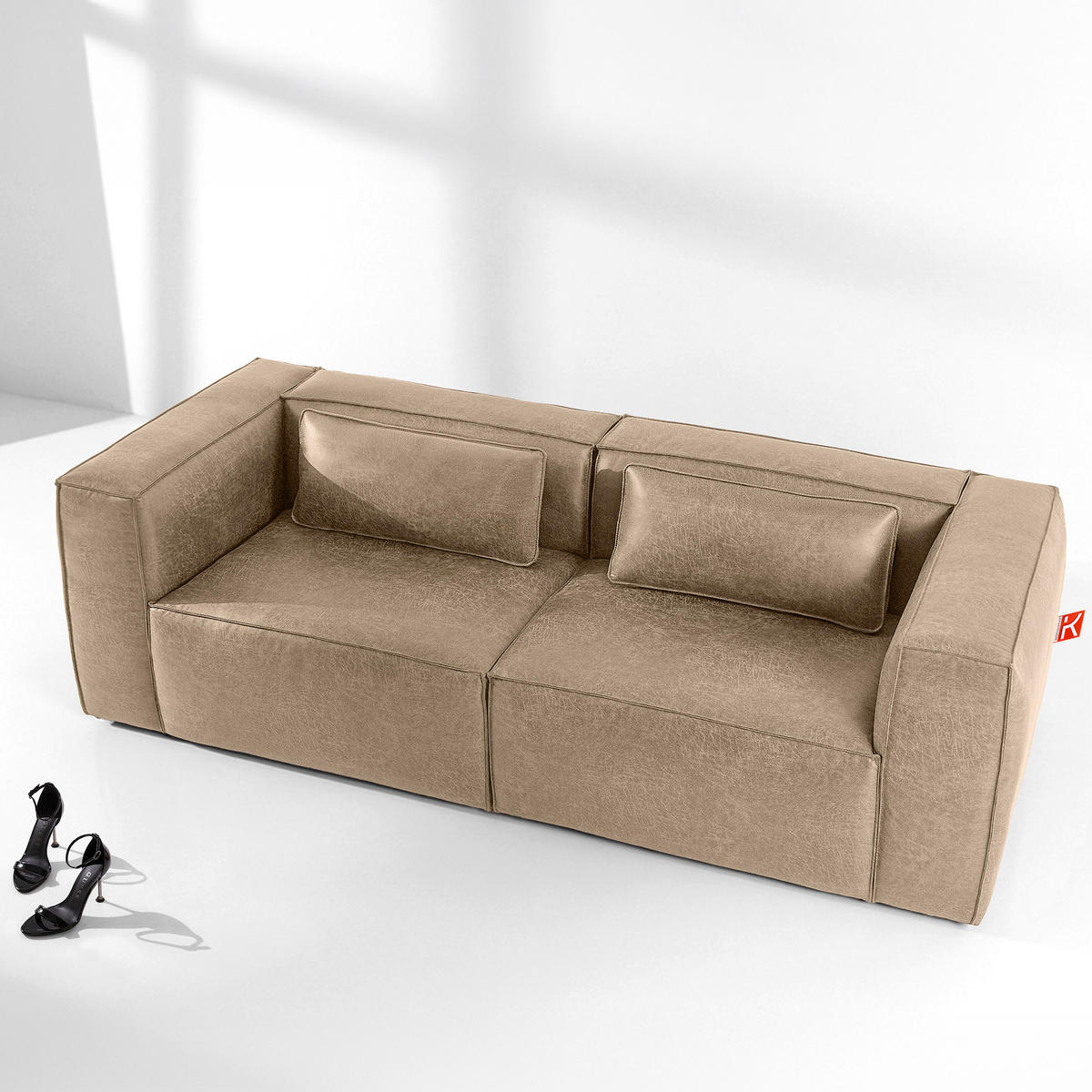 3-SITZER SOFA FEROX, Beige - Beige, Holz/Holzwerkstoff (240/73/96cm) - KONSIMO®