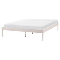 BETT mit Lattenrost 160/200 Stahl Hellbeige Vaurs - Beige, Metall (160/200cm) - Beliani