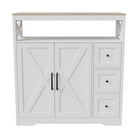 SIDEBOARD Modern mit 2 Türen & 3 Schubladen 100/40/105 cm Weiß/Eiche - Weiß, Holzwerkstoff (100/105/40cm) - Creahappy